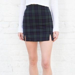 Brandy Melville John Galt Green Plaid Cara Skirt